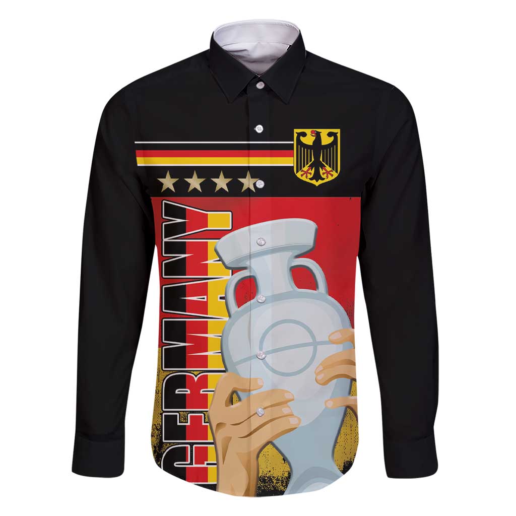 Custom Germany Football Road to the 4th European Championship Family Matching Short Sleeve Bodycon Dress and Hawaiian Shirt Black Color - Wonder Print Shop