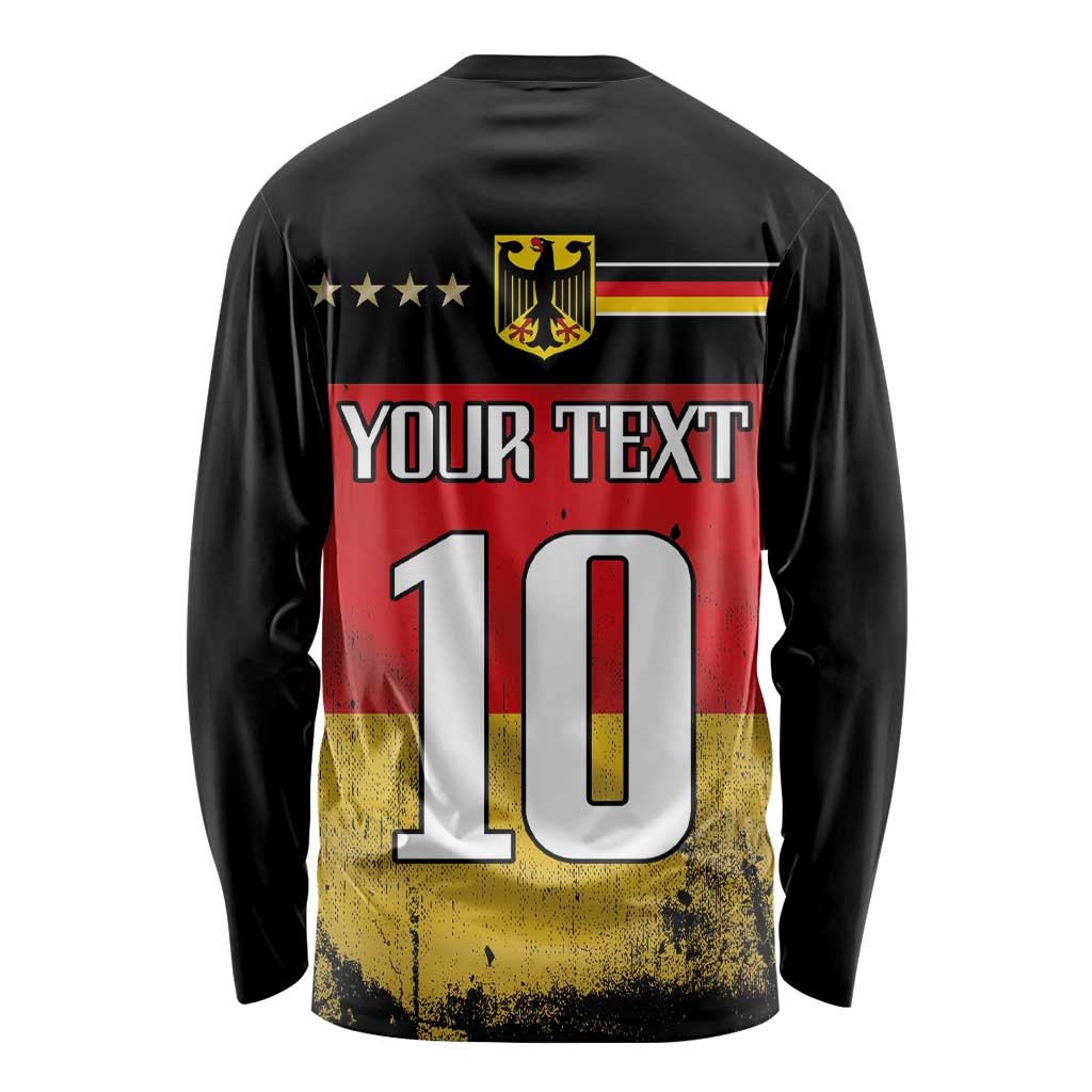 Custom Germany Football Road to the 4th European Championship Long Sleeve Shirt Black Color - Wonder Print Shop