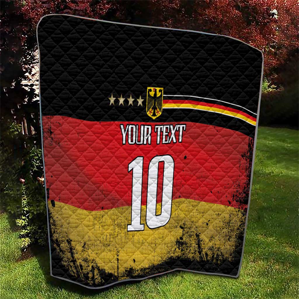 Custom Germany Football Road to the 4th European Championship Quilt Black Color - Wonder Print Shop
