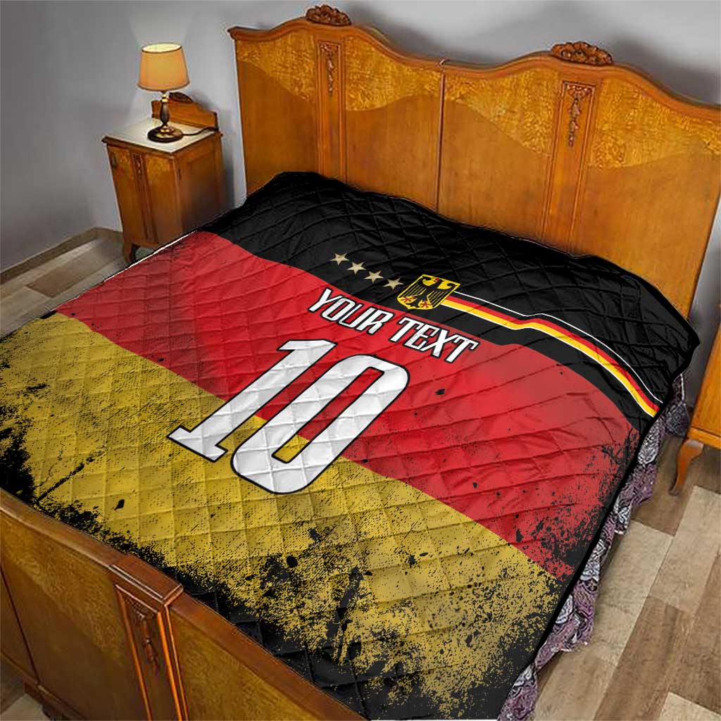 Custom Germany Football Road to the 4th European Championship Quilt Black Color - Wonder Print Shop