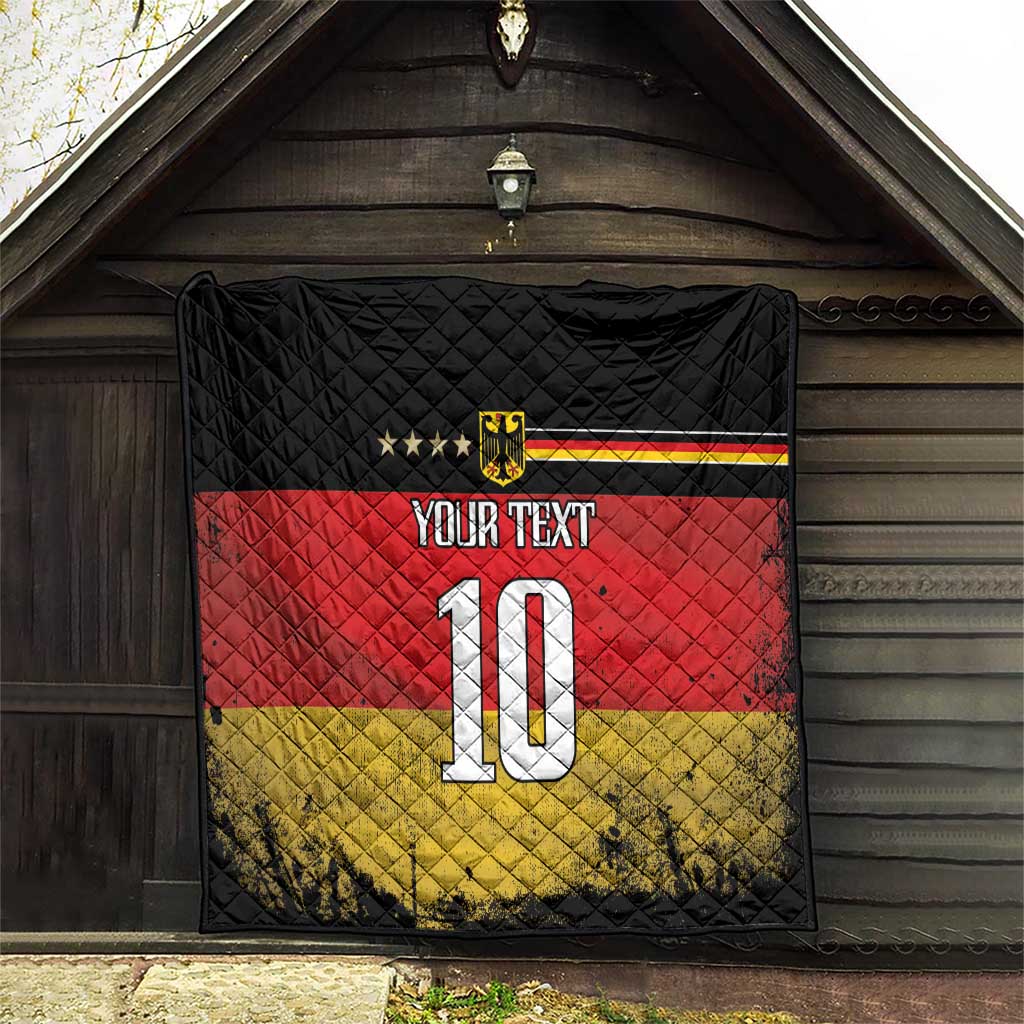 Custom Germany Football Road to the 4th European Championship Quilt Black Color - Wonder Print Shop