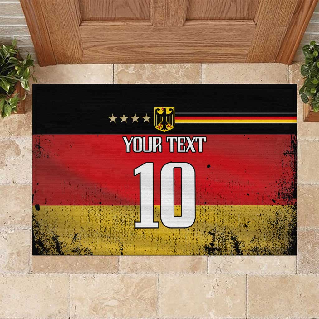 Custom Germany Football Road to the 4th European Championship Rubber Doormat Black Color - Wonder Print Shop