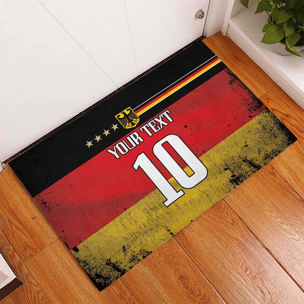Custom Germany Football Road to the 4th European Championship Rubber Doormat Black Color - Wonder Print Shop