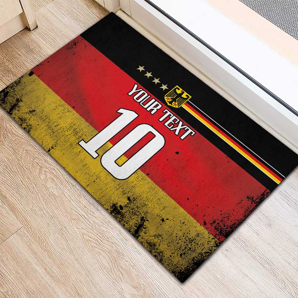 Custom Germany Football Road to the 4th European Championship Rubber Doormat Black Color - Wonder Print Shop