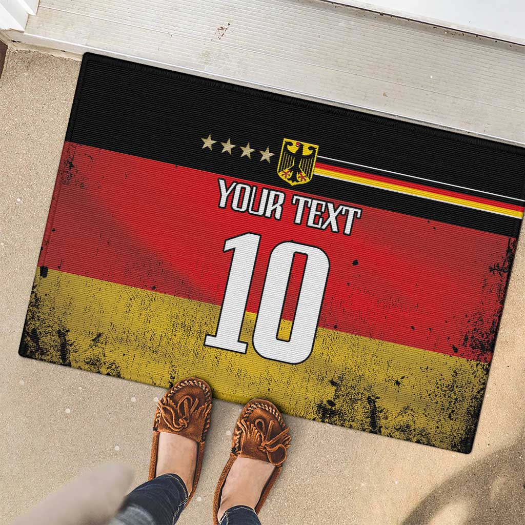 Custom Germany Football Road to the 4th European Championship Rubber Doormat Black Color - Wonder Print Shop