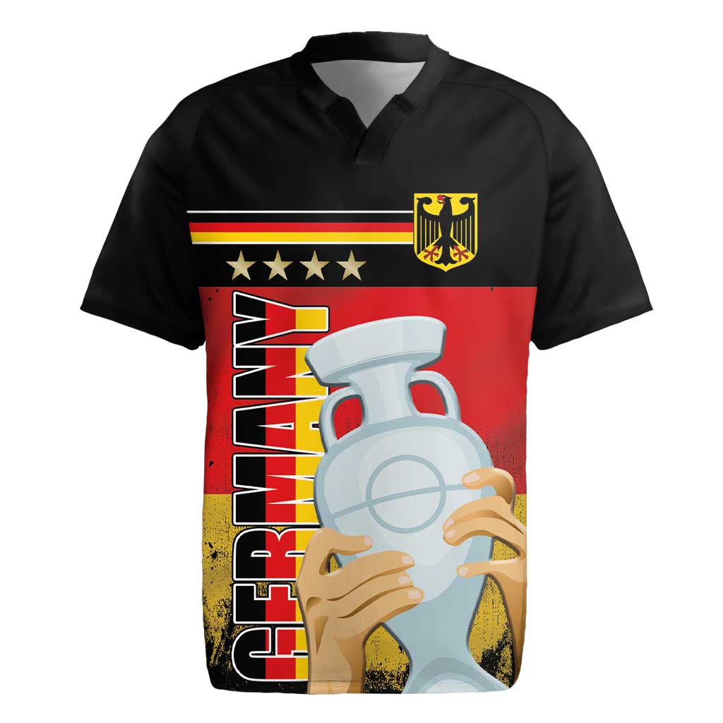 Custom Germany Football Road to the 4th European Championship Rugby Jersey Black Color - Wonder Print Shop