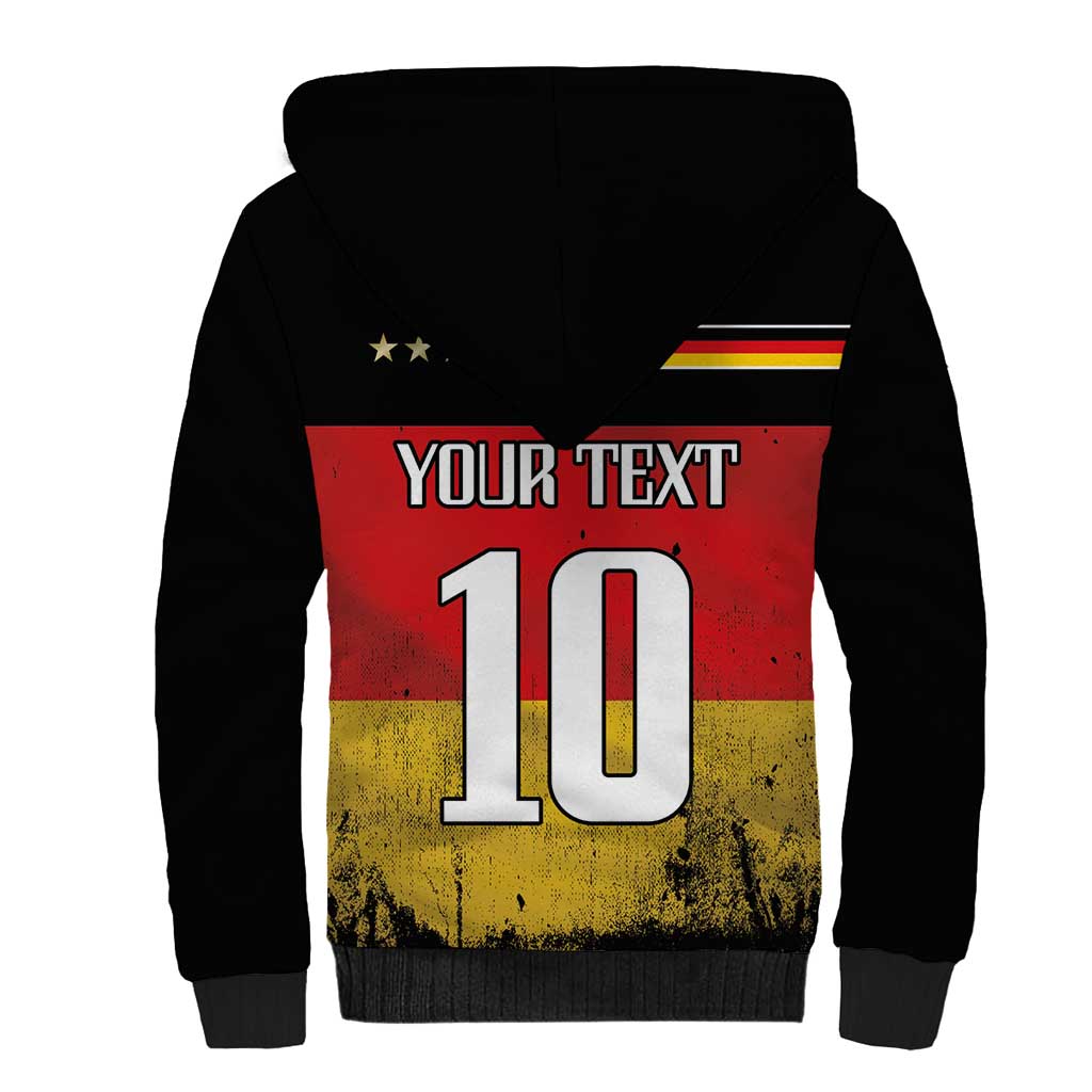 Custom Germany Football Road to the 4th European Championship Sherpa Hoodie Black Color - Wonder Print Shop