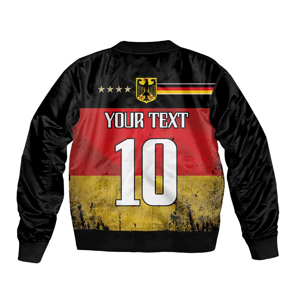 Custom Germany Football Road to the 4th European Championship Sleeve Zip Bomber Jacket Black Color - Wonder Print Shop