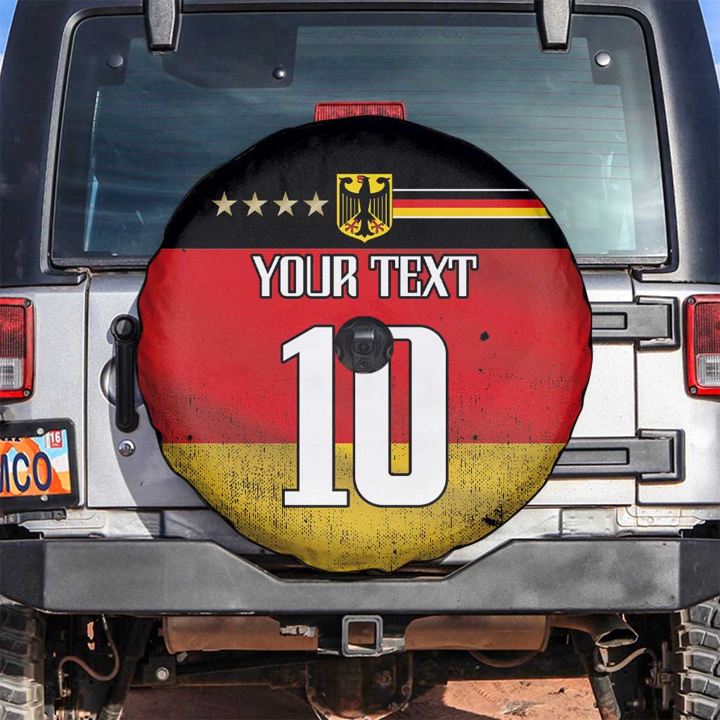 Custom Germany Football Road to the 4th European Championship Spare Tire Cover Black Color - Wonder Print Shop
