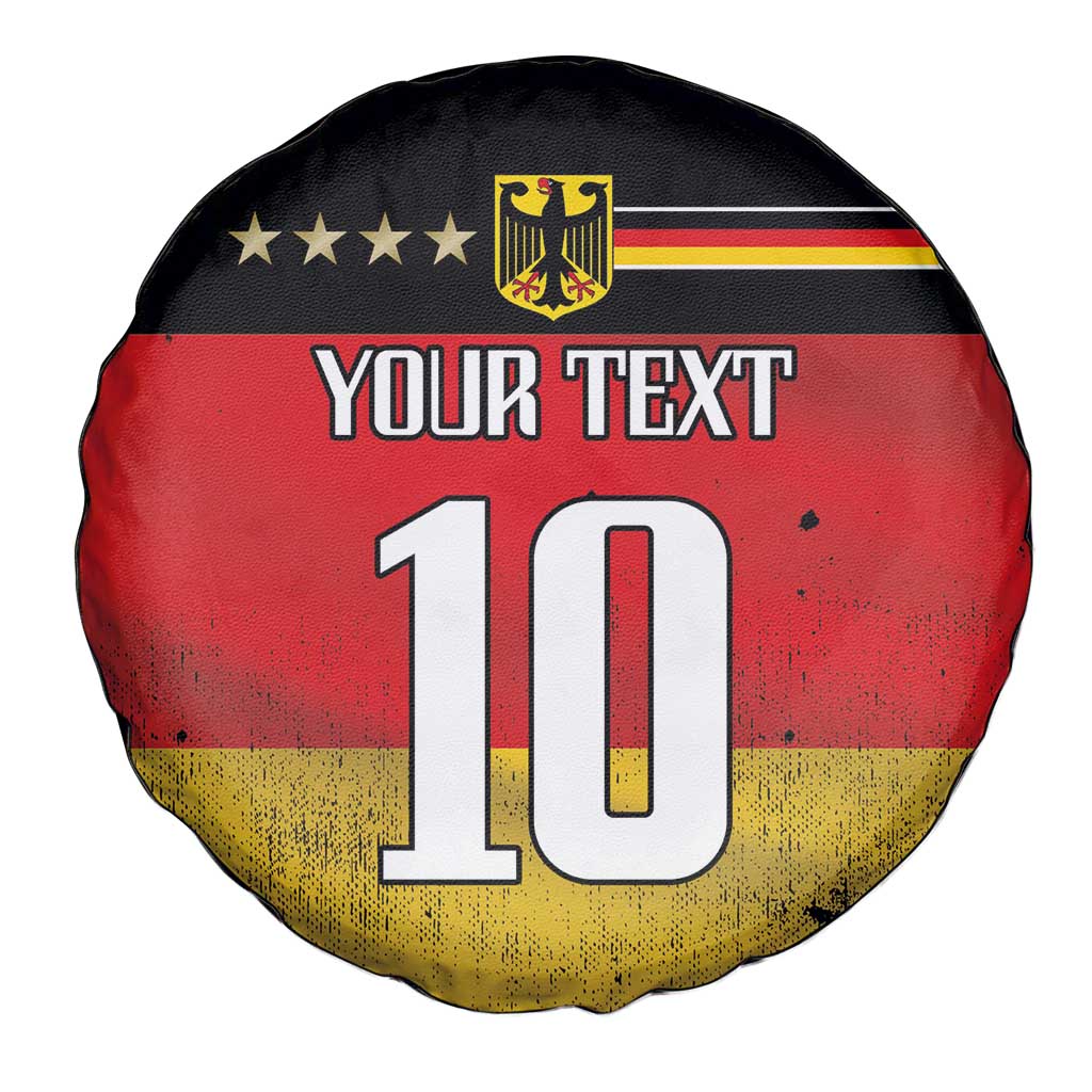 Custom Germany Football Road to the 4th European Championship Spare Tire Cover Black Color - Wonder Print Shop