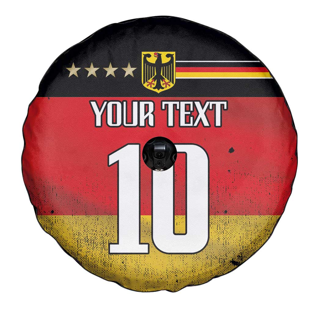 Custom Germany Football Road to the 4th European Championship Spare Tire Cover Black Color - Wonder Print Shop