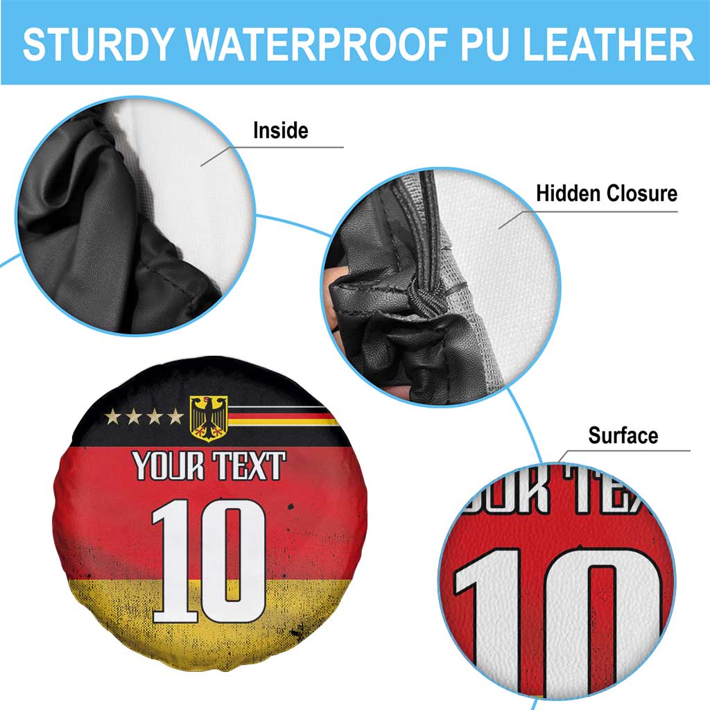 Custom Germany Football Road to the 4th European Championship Spare Tire Cover Black Color - Wonder Print Shop