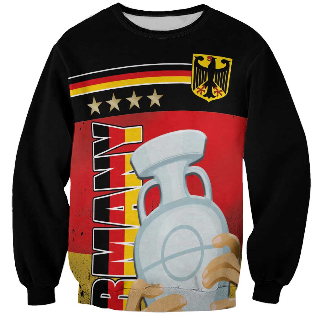 Custom Germany Football Road to the 4th European Championship Sweatshirt Black Color - Wonder Print Shop