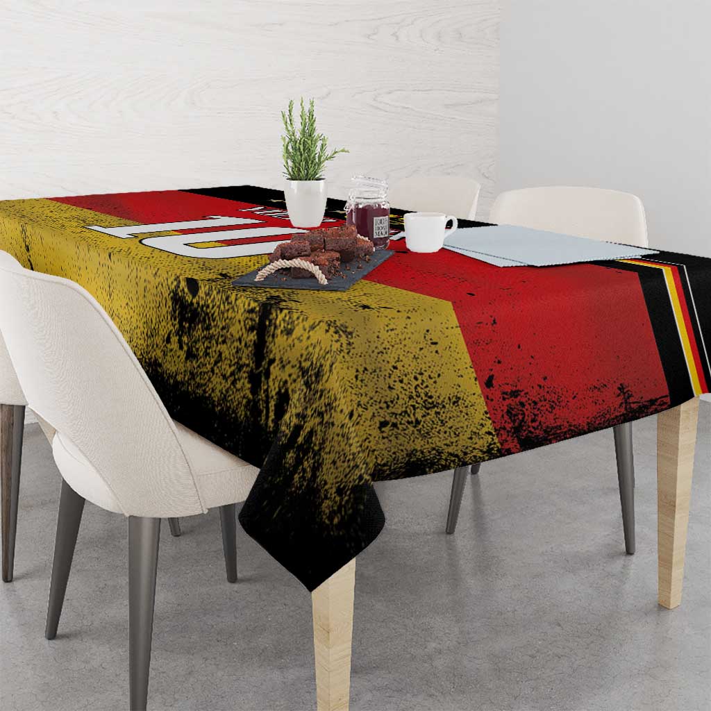 Custom Germany Football Road to the 4th European Championship Tablecloth Black Color - Wonder Print Shop