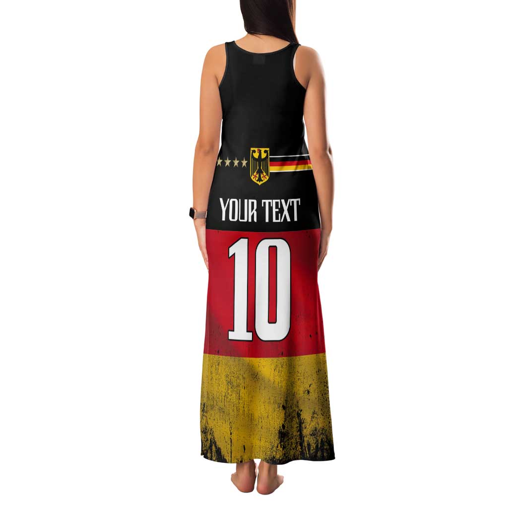 Custom Germany Football Road to the 4th European Championship Tank Maxi Dress Black Color - Wonder Print Shop