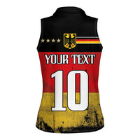 Custom Germany Football Road to the 4th European Championship Women Sleeveless Polo Shirt Black Color - Wonder Print Shop