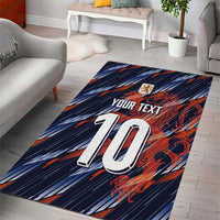 Custom Netherlands Lion Football Area Rug Sporty Style - Wonder Print Shop