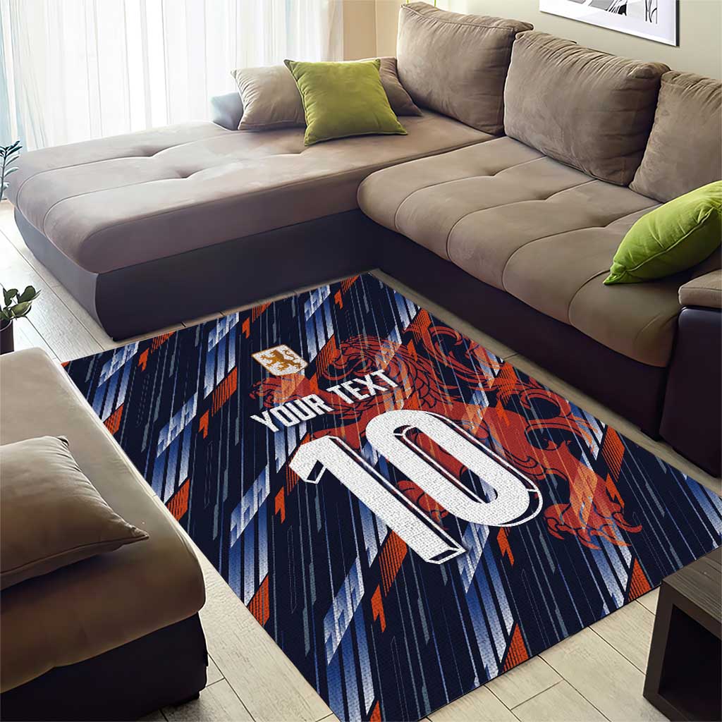 Custom Netherlands Lion Football Area Rug Sporty Style - Wonder Print Shop