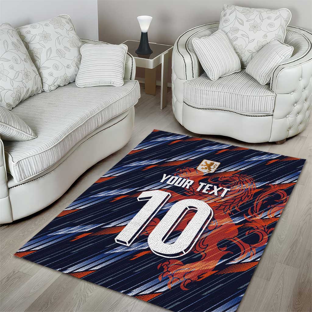 Custom Netherlands Lion Football Area Rug Sporty Style - Wonder Print Shop
