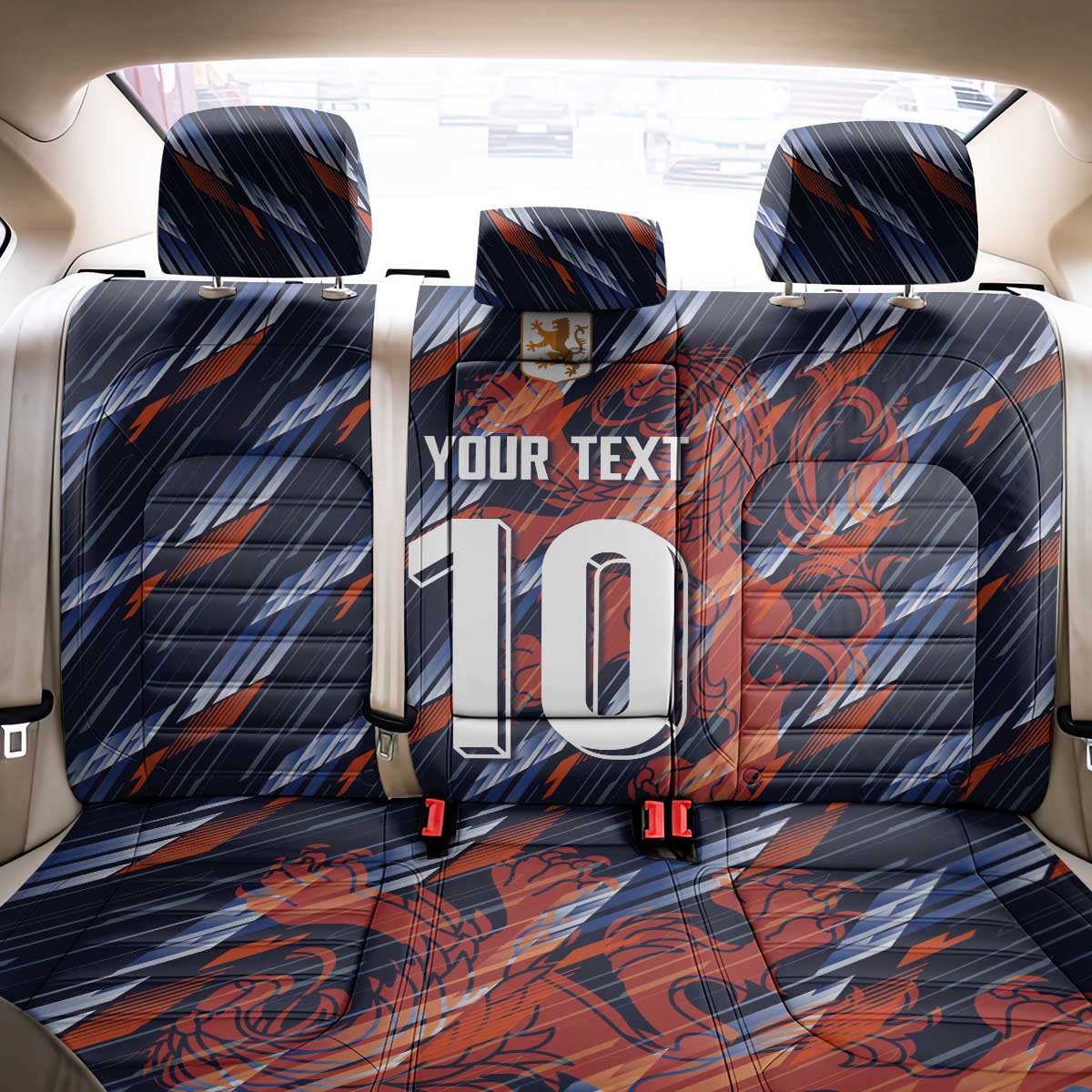 Custom Netherlands Lion Football Back Car Seat Cover Sporty Style - Wonder Print Shop