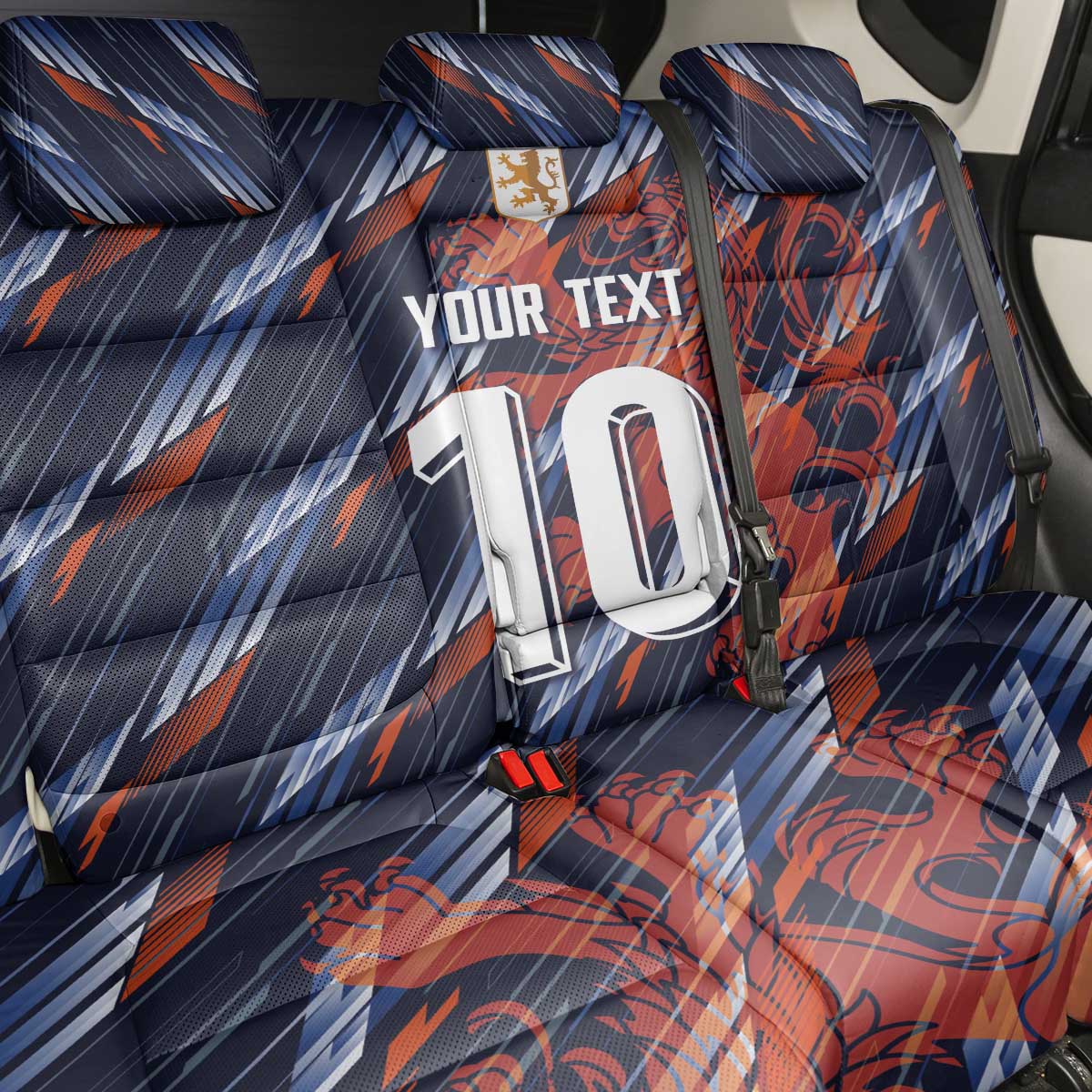Custom Netherlands Lion Football Back Car Seat Cover Sporty Style - Wonder Print Shop