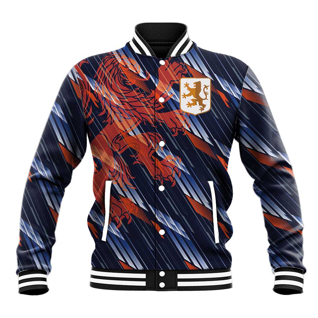 Custom Netherlands Lion Football Baseball Jacket Sporty Style - Wonder Print Shop