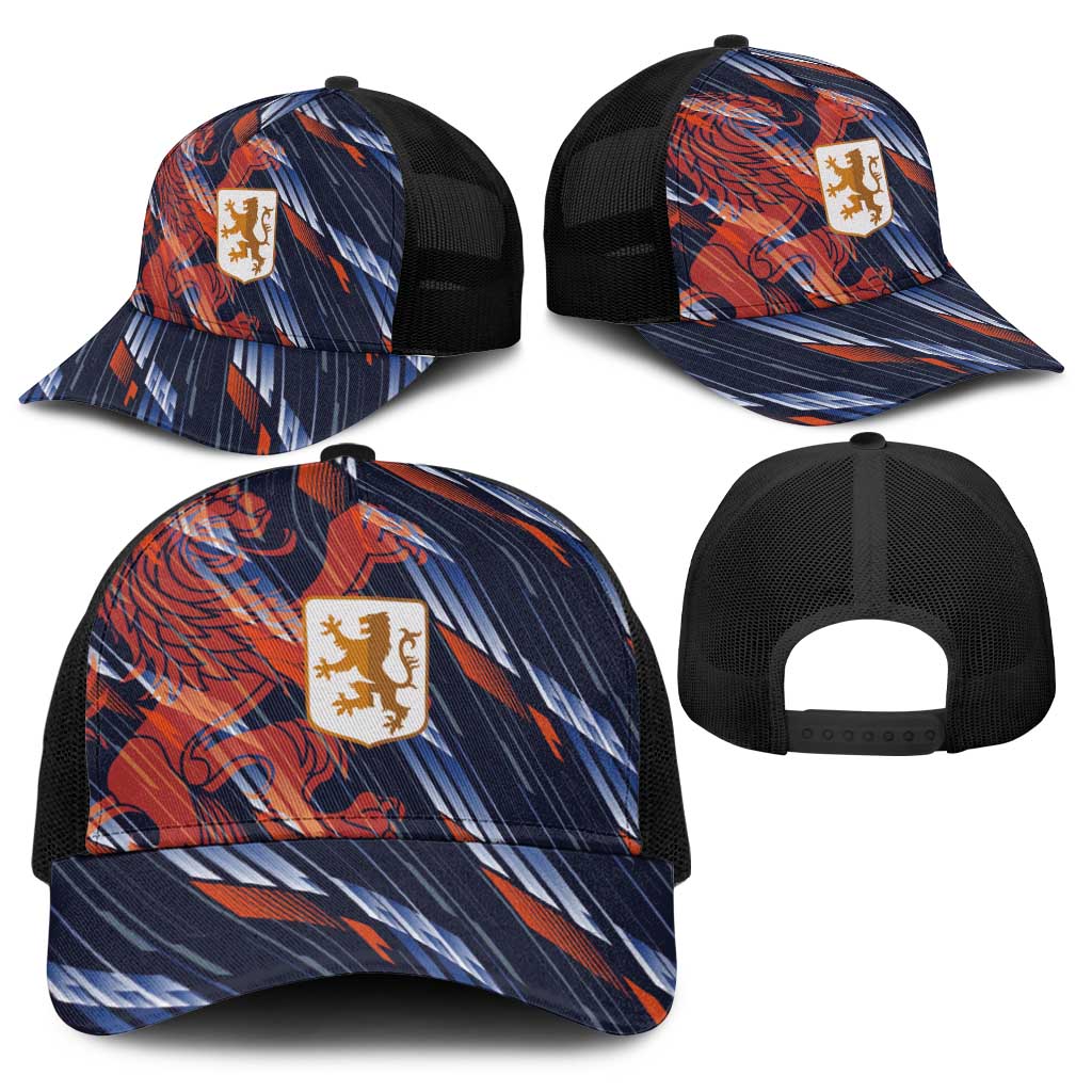 Netherlands Lion Football Baseball Net Cap Sporty Style - Wonder Print Shop