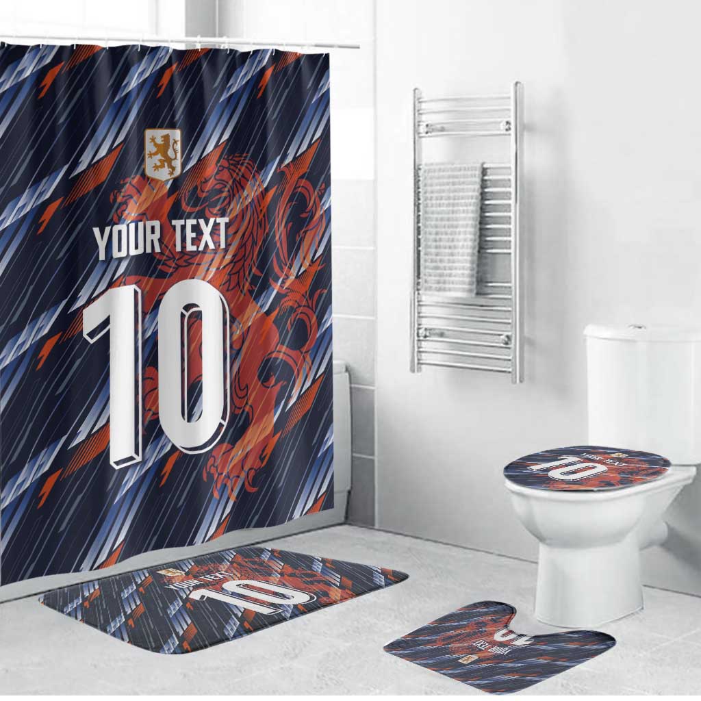 Custom Netherlands Lion Football Bathroom Set Sporty Style - Wonder Print Shop