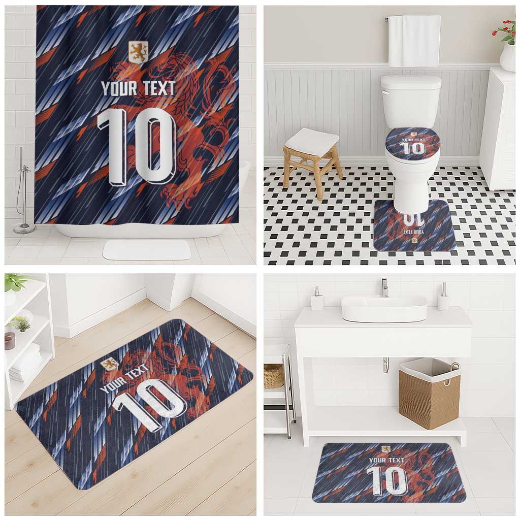 Custom Netherlands Lion Football Bathroom Set Sporty Style - Wonder Print Shop