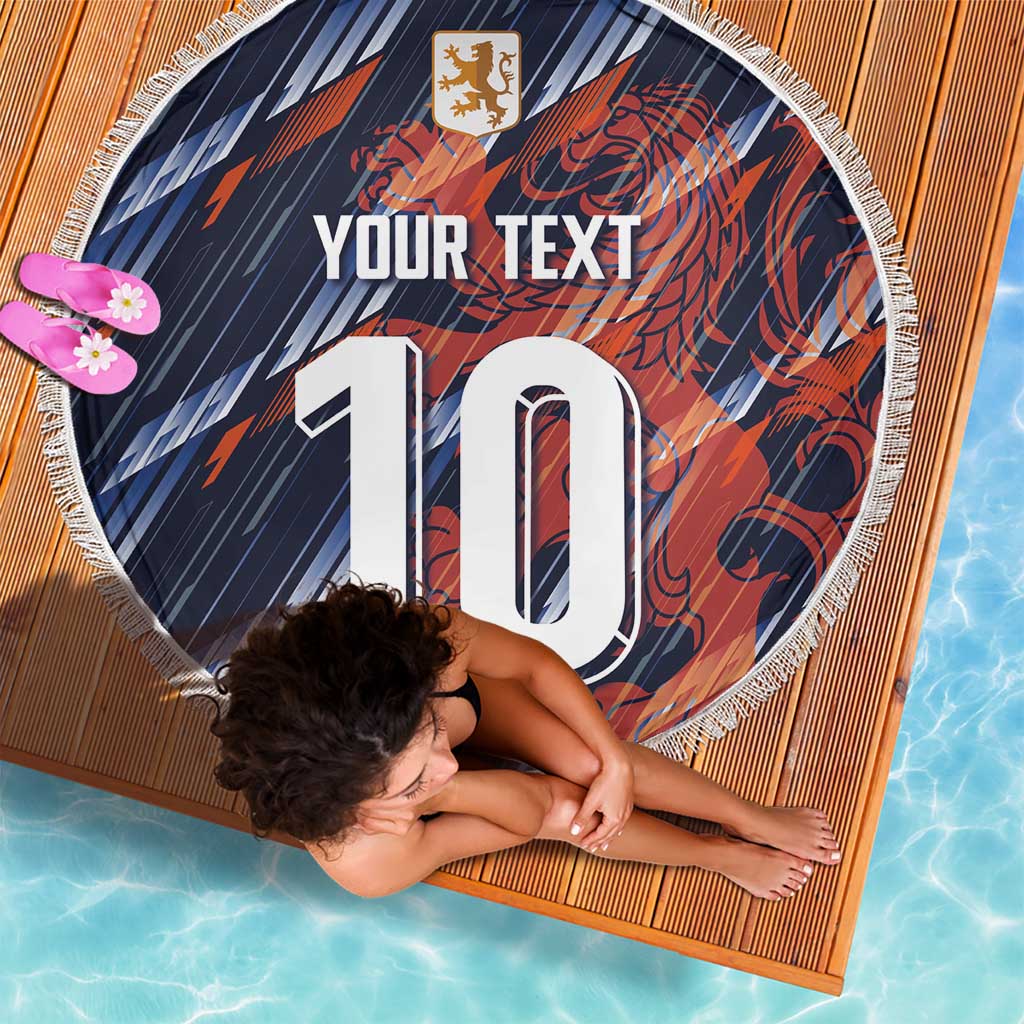 Custom Netherlands Lion Football Beach Blanket Sporty Style - Wonder Print Shop