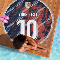 Custom Netherlands Lion Football Beach Blanket Sporty Style - Wonder Print Shop