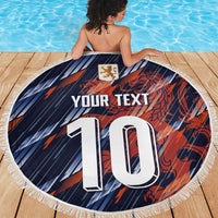 Custom Netherlands Lion Football Beach Blanket Sporty Style - Wonder Print Shop