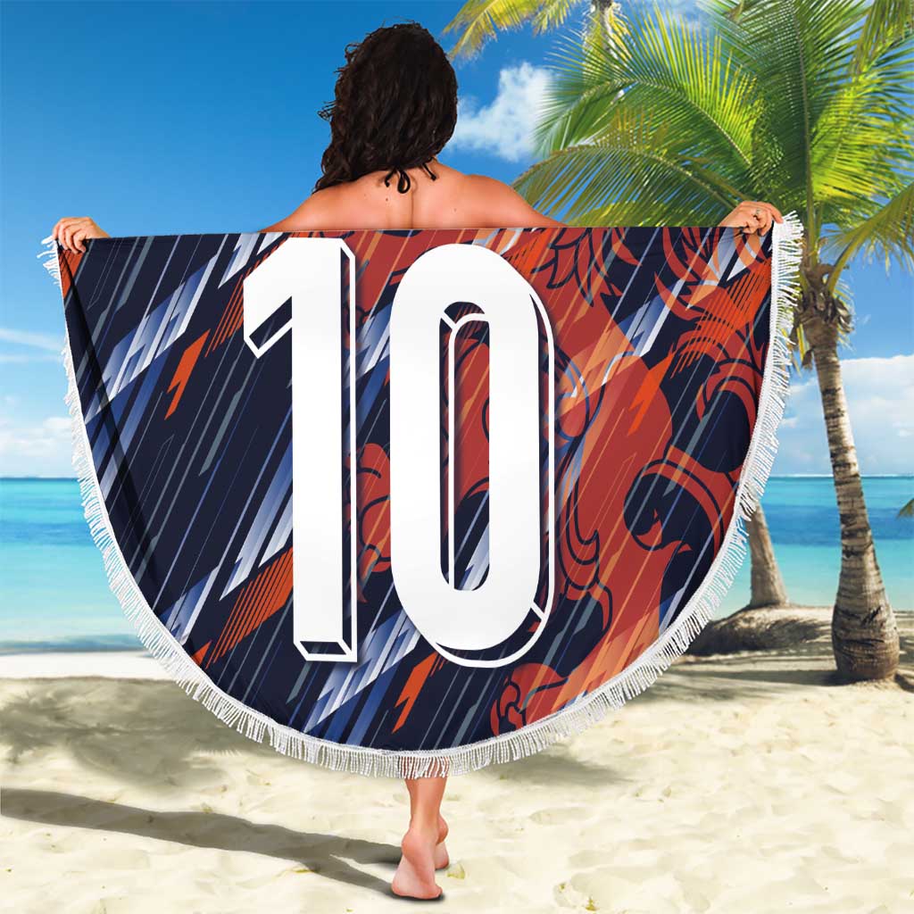 Custom Netherlands Lion Football Beach Blanket Sporty Style - Wonder Print Shop