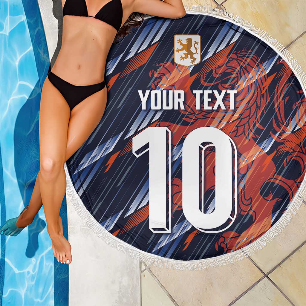 Custom Netherlands Lion Football Beach Blanket Sporty Style - Wonder Print Shop