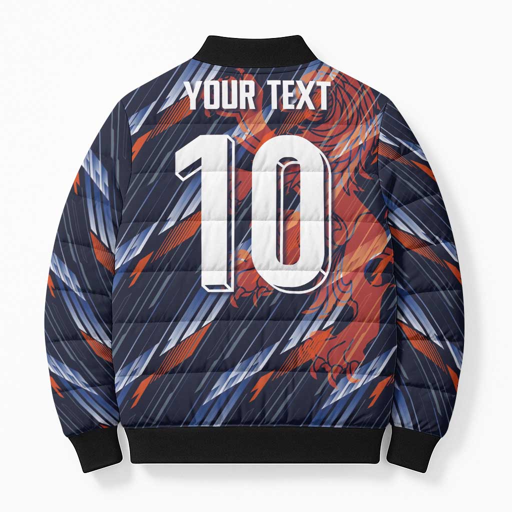 Custom Netherlands Lion Football Bomber Puffer Jacket Sporty Style - Wonder Print Shop