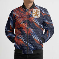 Custom Netherlands Lion Football Bomber Puffer Jacket Sporty Style - Wonder Print Shop