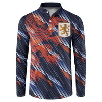 Custom Netherlands Lion Football Button Sweatshirt Sporty Style - Wonder Print Shop