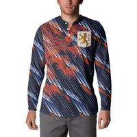 Custom Netherlands Lion Football Button Sweatshirt Sporty Style - Wonder Print Shop