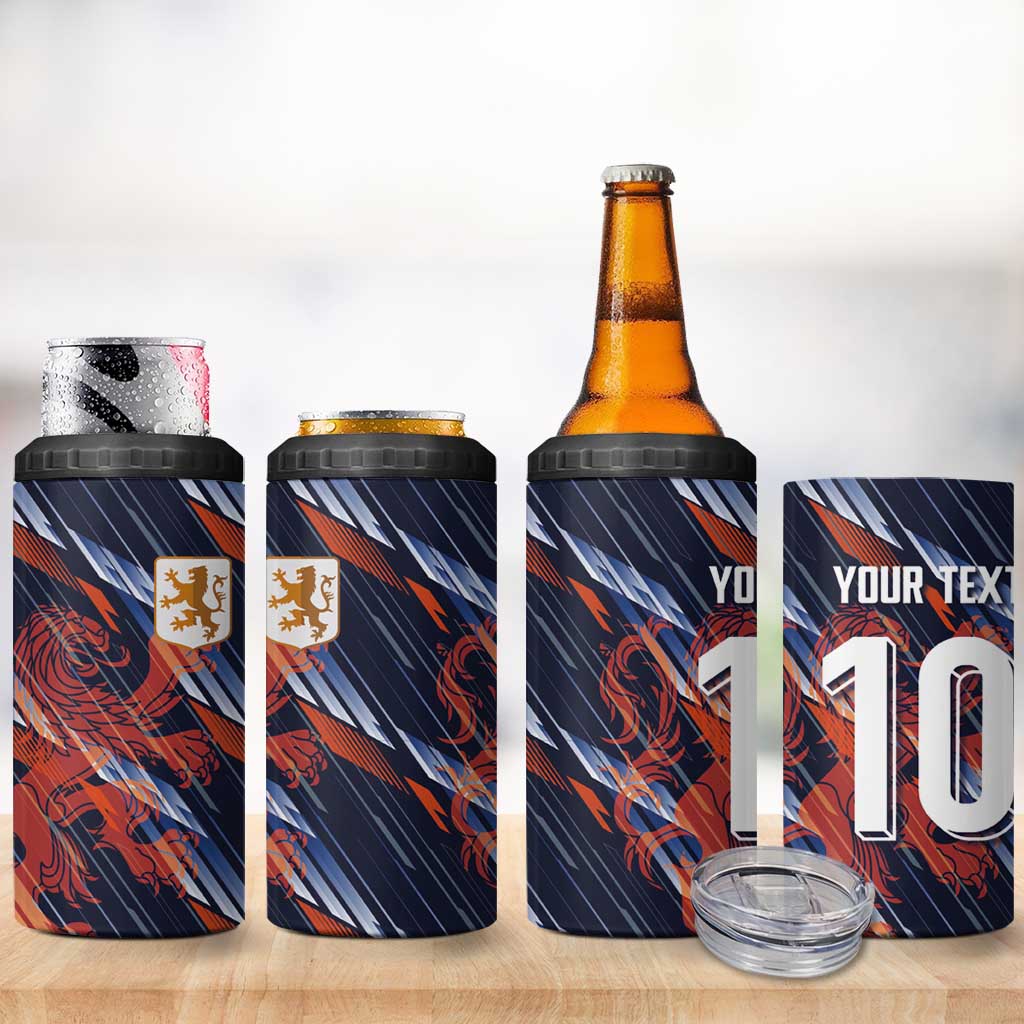 Custom Netherlands Lion Football 4 in 1 Can Cooler Tumbler Sporty Style - Wonder Print Shop