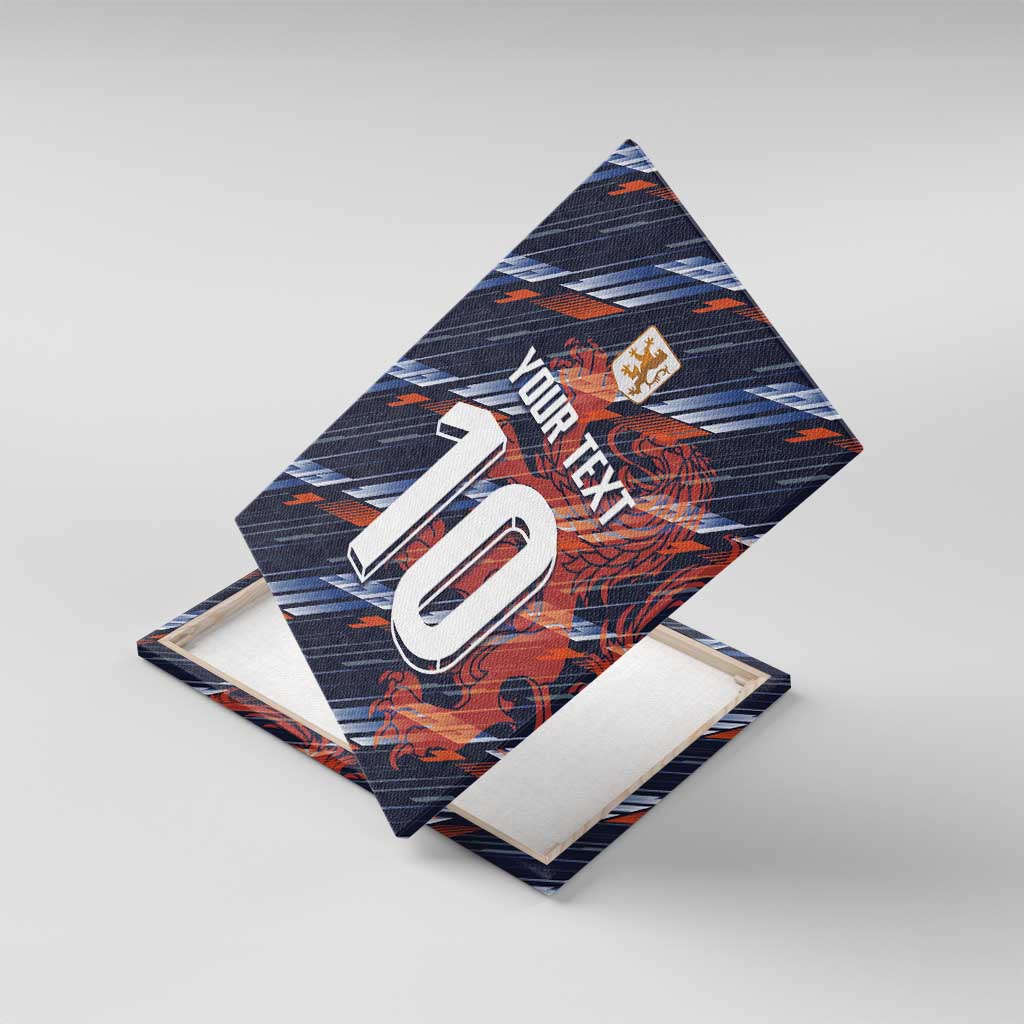 Custom Netherlands Lion Football Canvas Wall Art Sporty Style - Wonder Print Shop