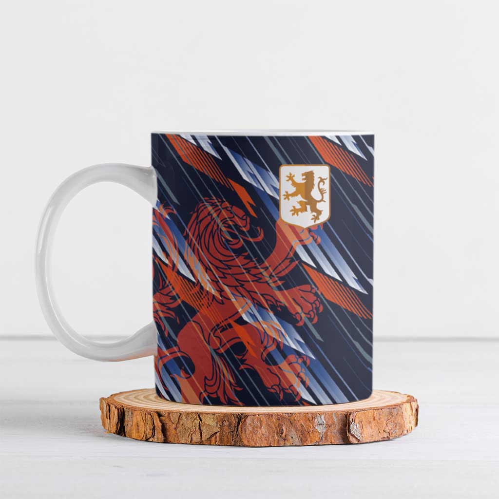 Custom Netherlands Lion Football Ceramic Mug Sporty Style - Wonder Print Shop