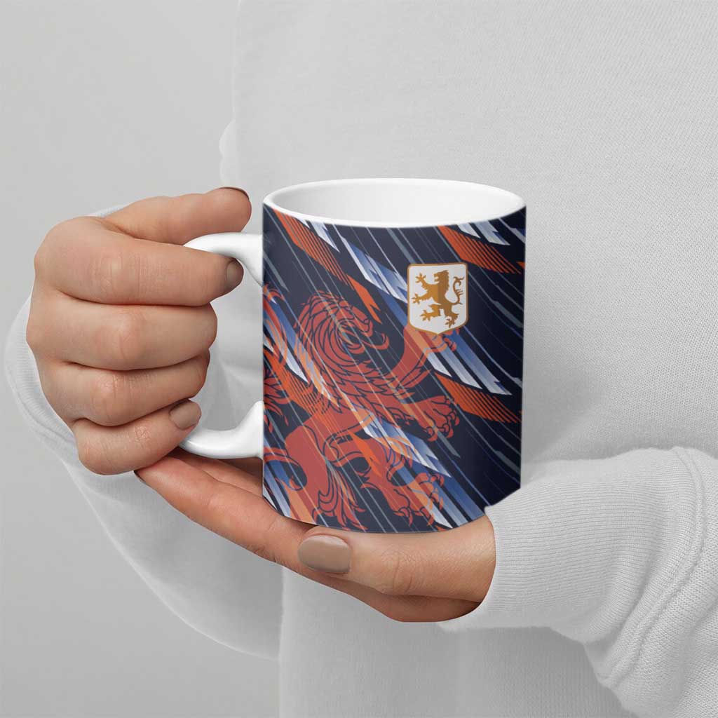 Custom Netherlands Lion Football Ceramic Mug Sporty Style - Wonder Print Shop