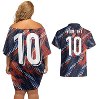 Custom Netherlands Lion Football Couples Matching Off Shoulder Short Dress and Hawaiian Shirt Sporty Style - Wonder Print Shop