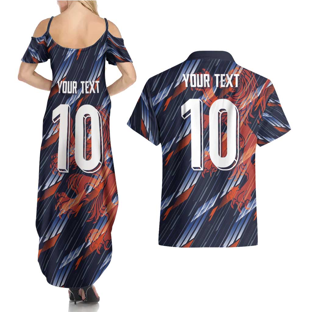 Custom Netherlands Lion Football Couples Matching Summer Maxi Dress and Hawaiian Shirt Sporty Style - Wonder Print Shop