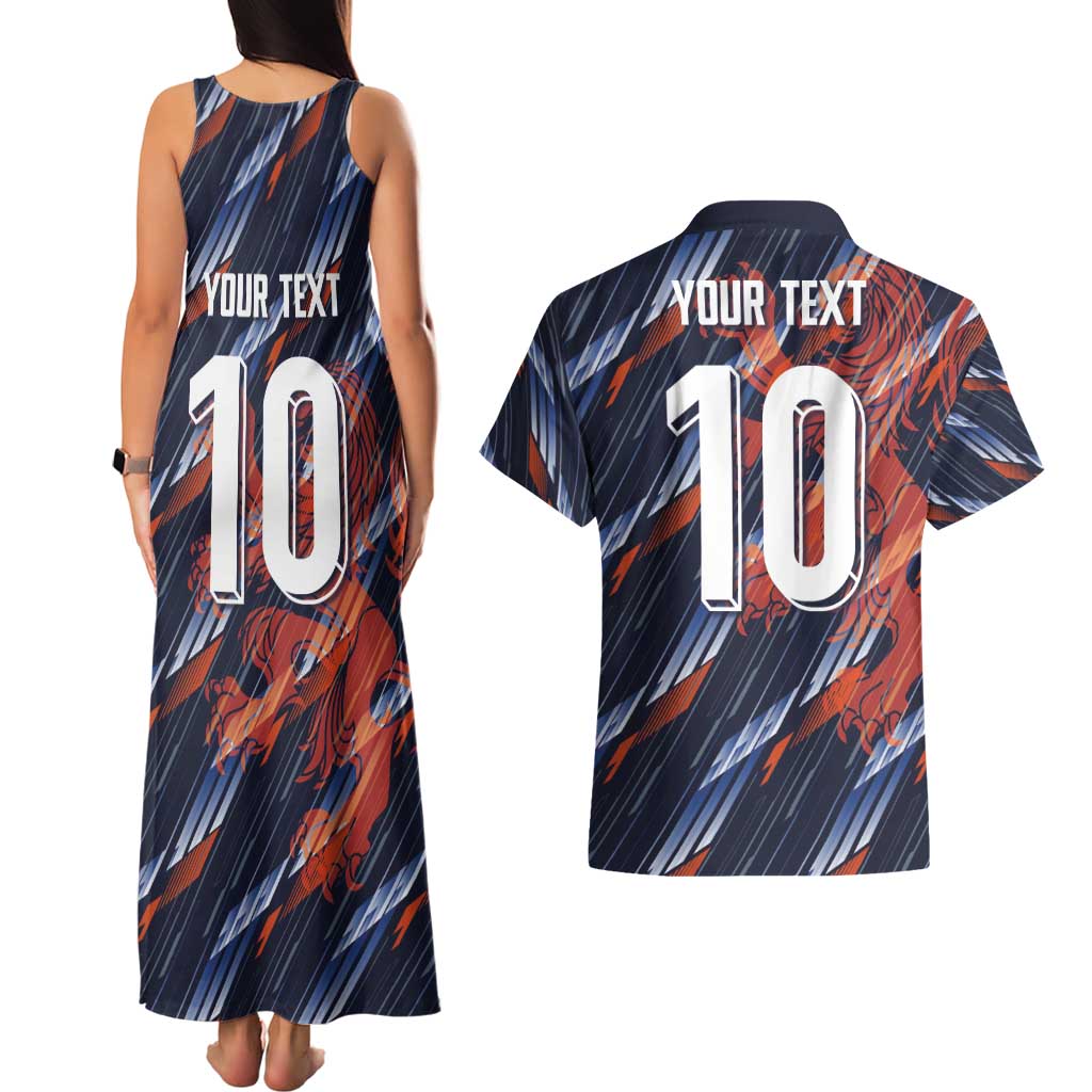 Custom Netherlands Lion Football Couples Matching Tank Maxi Dress and Hawaiian Shirt Sporty Style - Wonder Print Shop