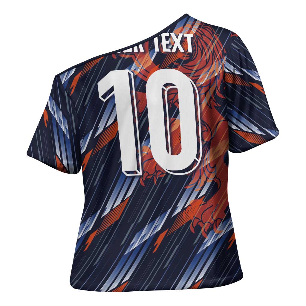 Custom Netherlands Lion Football Cross Shoulder Shirt Sporty Style - Wonder Print Shop