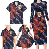 Custom Netherlands Lion Football Family Matching Long Sleeve Bodycon Dress and Hawaiian Shirt Sporty Style - Wonder Print Shop
