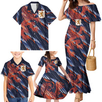 Custom Netherlands Lion Football Family Matching Mermaid Dress and Hawaiian Shirt Sporty Style - Wonder Print Shop