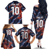 Custom Netherlands Lion Football Family Matching Off The Shoulder Long Sleeve Dress and Hawaiian Shirt Sporty Style - Wonder Print Shop