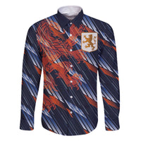 Custom Netherlands Lion Football Family Matching Off The Shoulder Long Sleeve Dress and Hawaiian Shirt Sporty Style - Wonder Print Shop